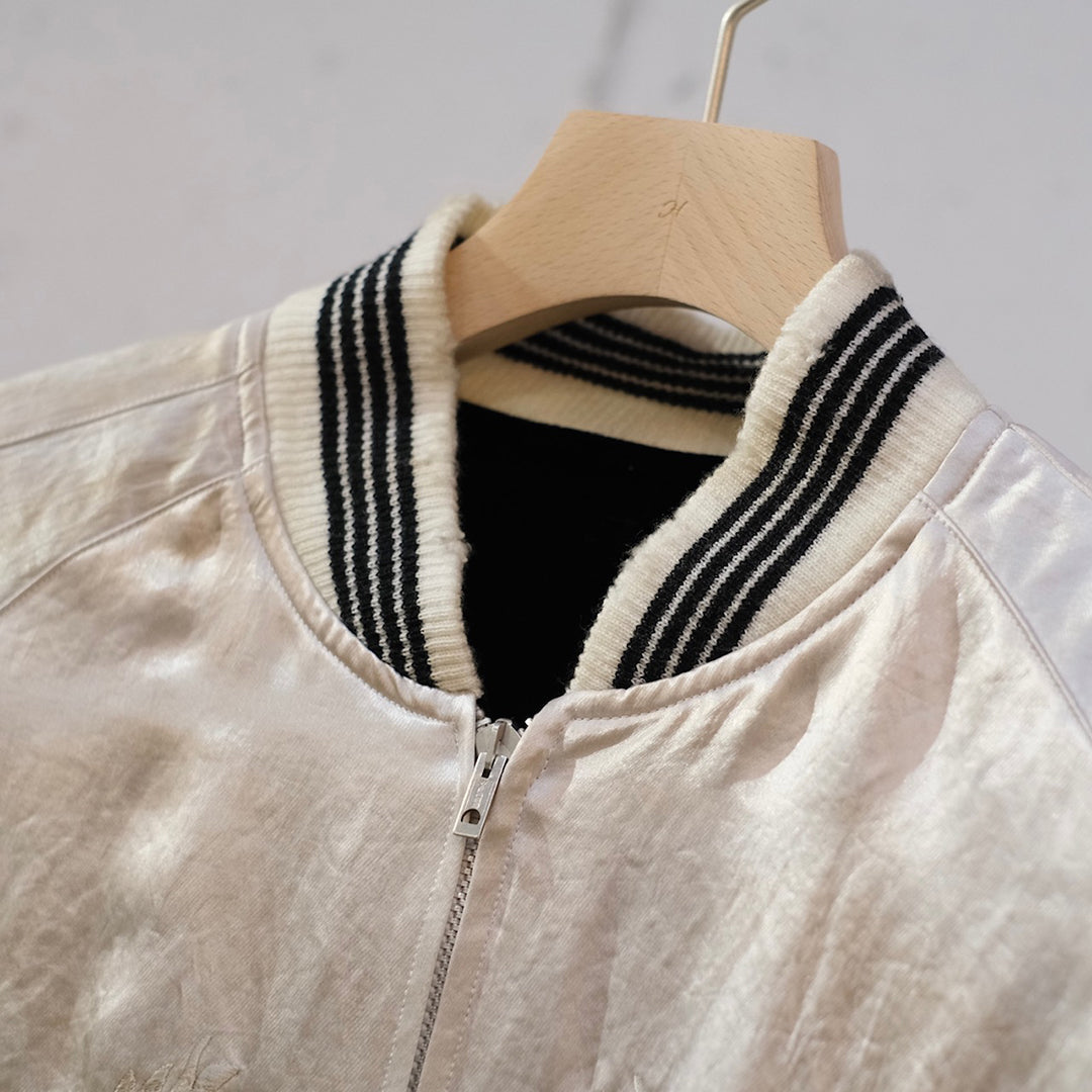 VINTAGE SATIN / VELVET REVERSIBLE ZIP JACKET