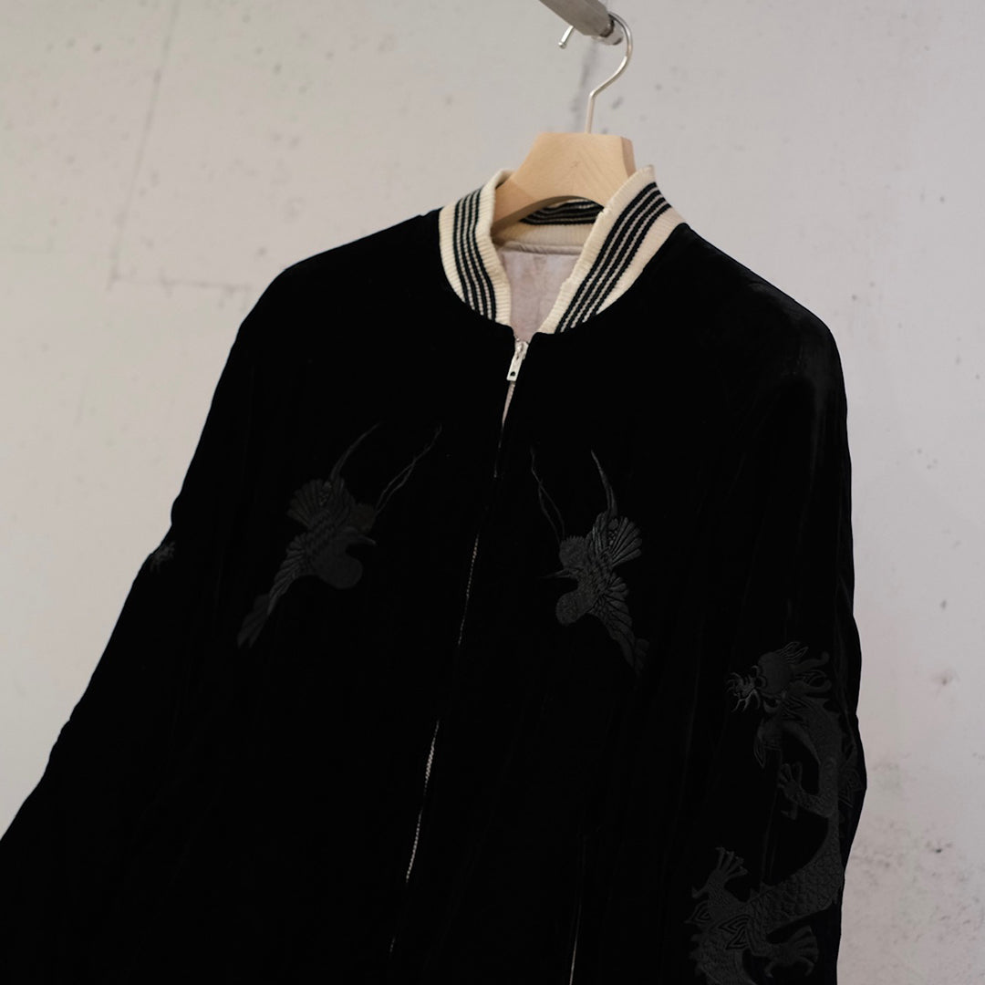 VINTAGE SATIN / VELVET REVERSIBLE ZIP JACKET