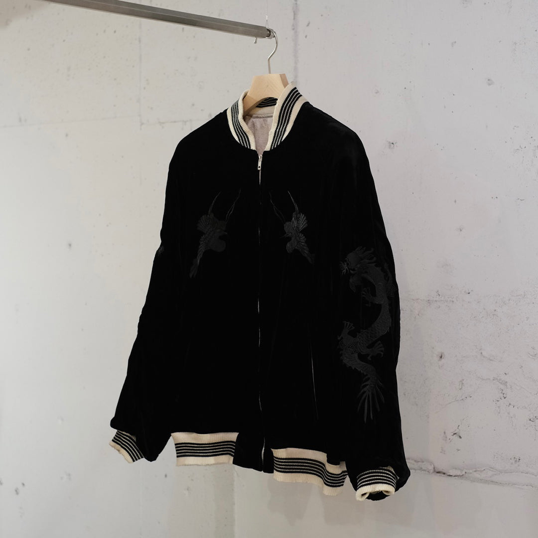 VINTAGE SATIN / VELVET REVERSIBLE ZIP JACKET