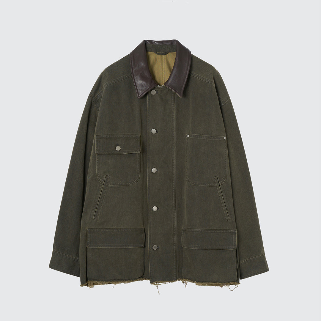 COTTON CUT-OFF COVERALL JACKET