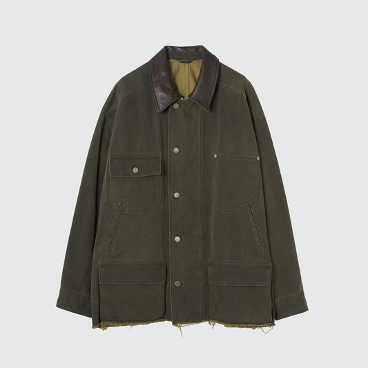 COTTON CUT-OFF COVERALL JACKET