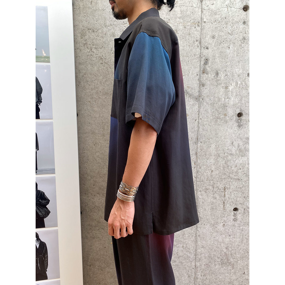 OVERSIZED TENCEL OPEN COLLAR SS SHIRT