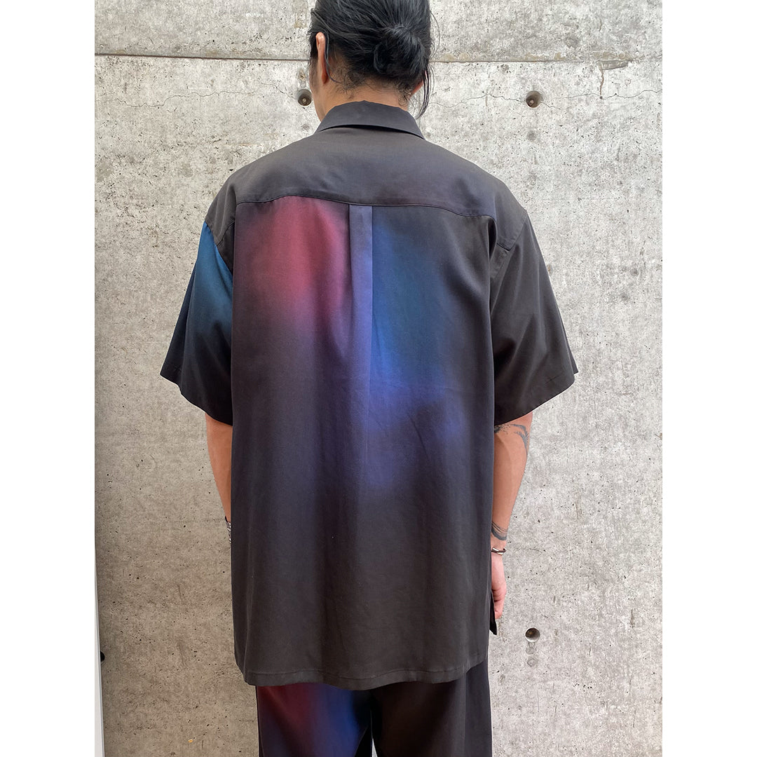 OVERSIZED TENCEL OPEN COLLAR SS SHIRT