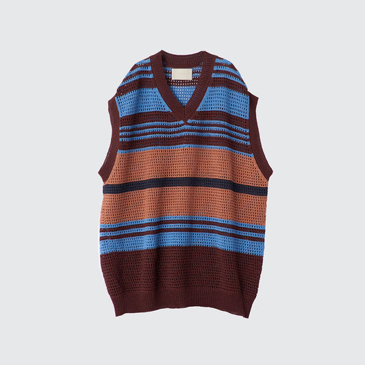 BORDER MESH KNIT VEST