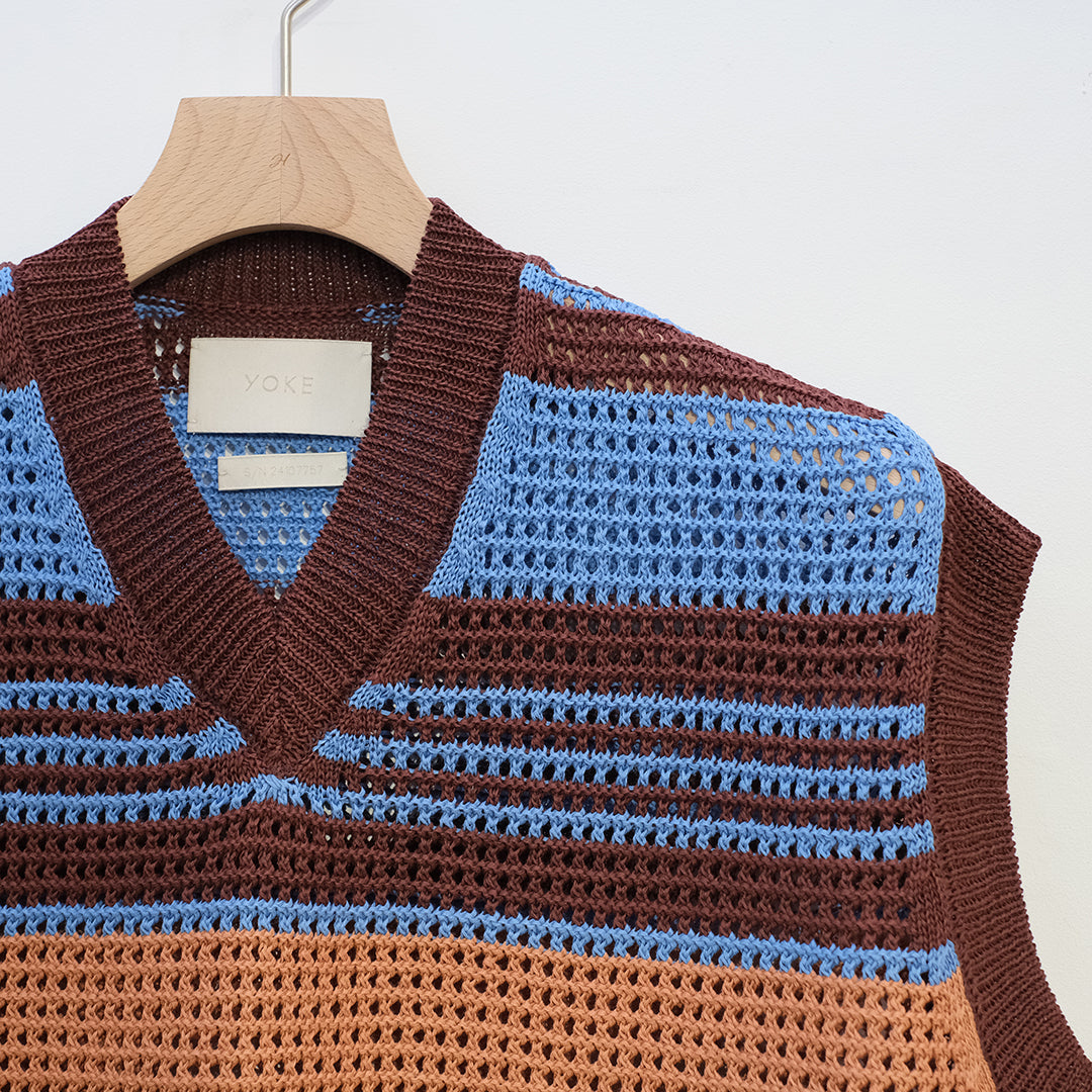 BORDER MESH KNIT VEST