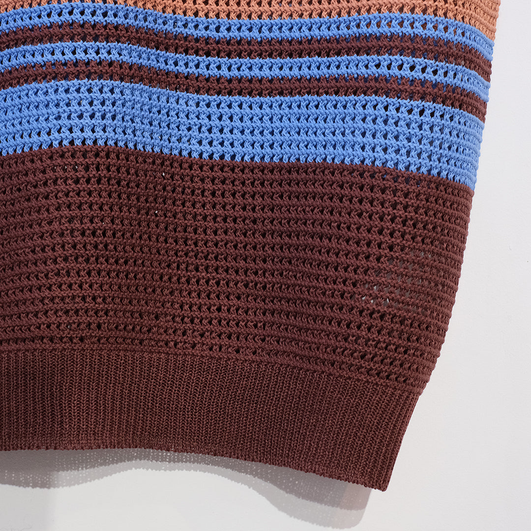 BORDER MESH KNIT VEST