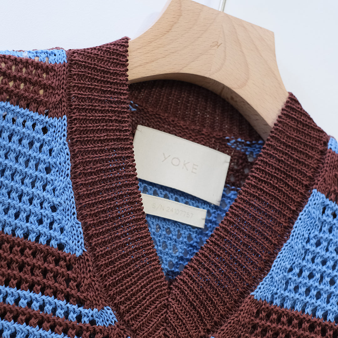 BORDER MESH KNIT VEST
