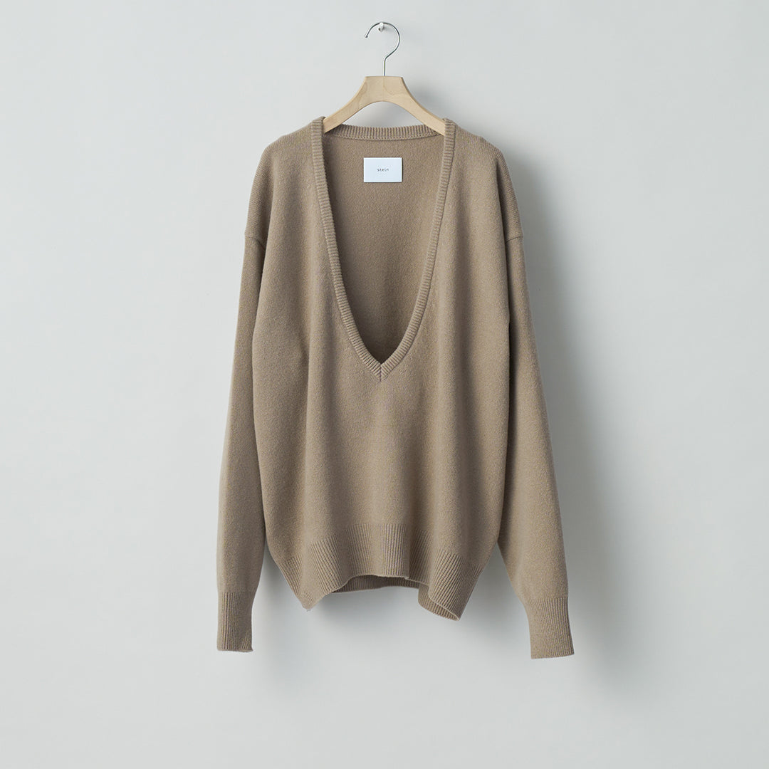 EXTRA FINE WOOL KNIT DEEP V NECK LS