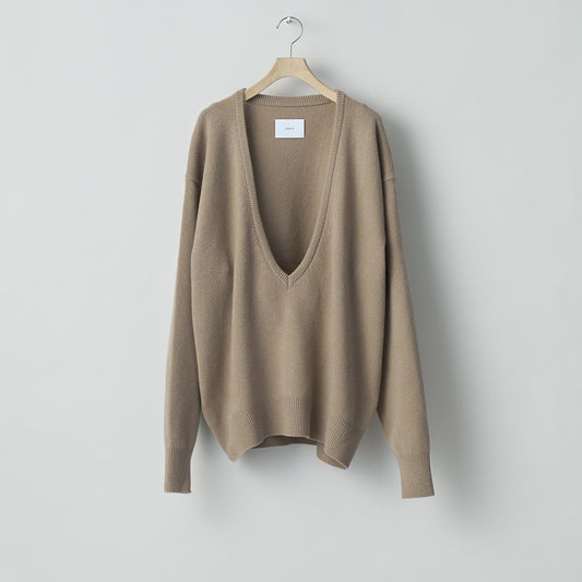EXTRA FINE WOOL KNIT DEEP V NECK LS