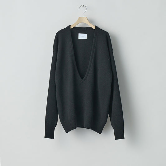 EXTRA FINE WOOL KNIT DEEP V NECK LS