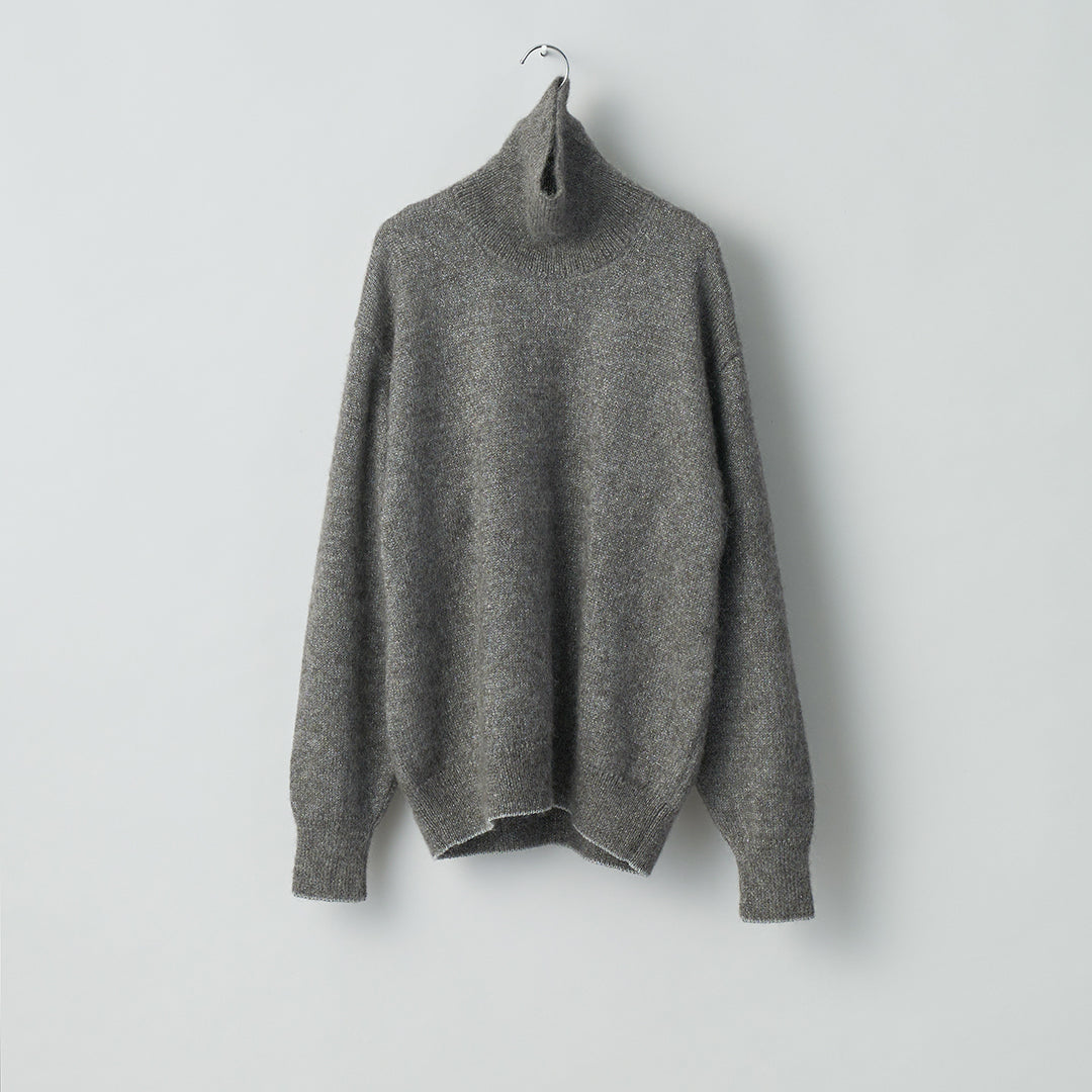 MOHAIR GLITTER KNIT TURTLE NECK LS