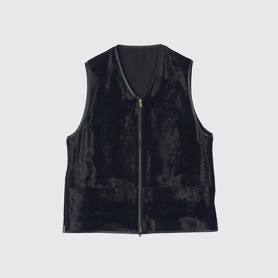 VELVET FRONT ZIP VEST