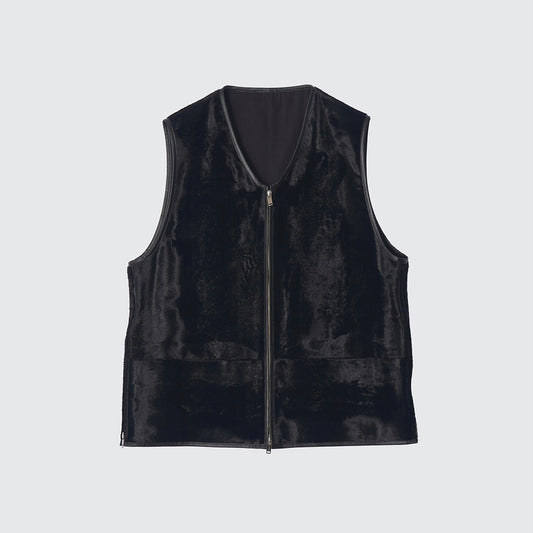 VELVET FRONT ZIP VEST