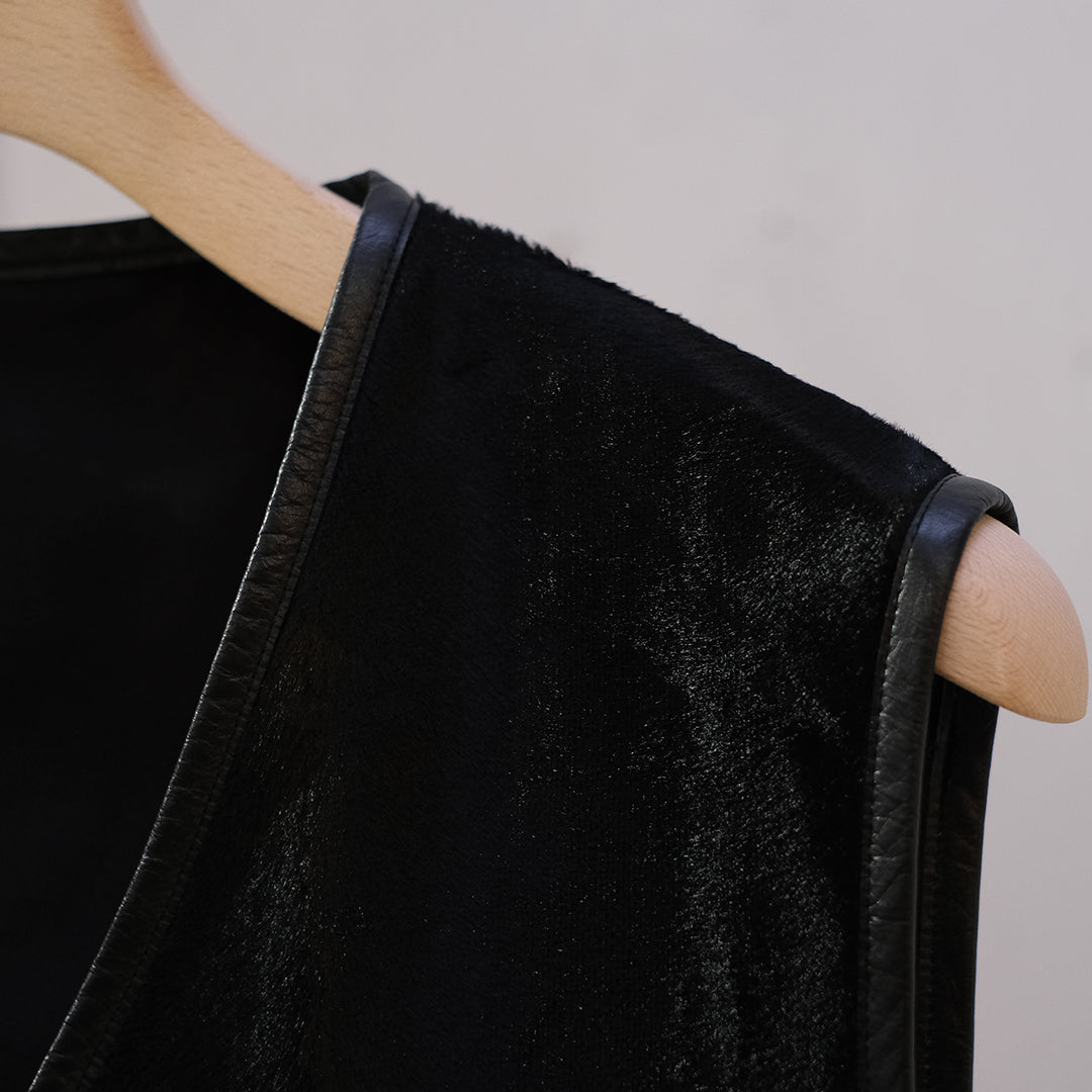 VELVET FRONT ZIP VEST