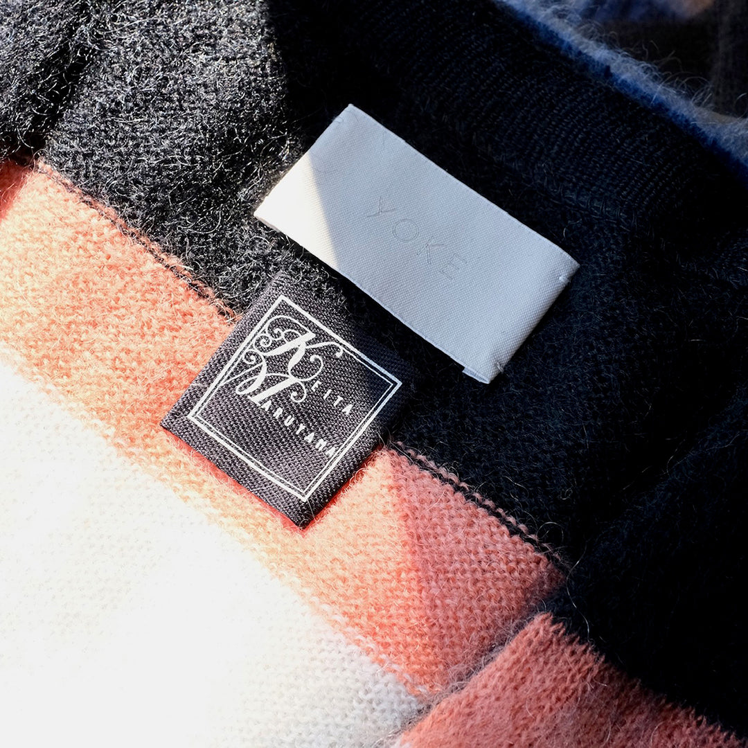 MOHAIR BORDER V-NECK ZIP CARDIGAN
