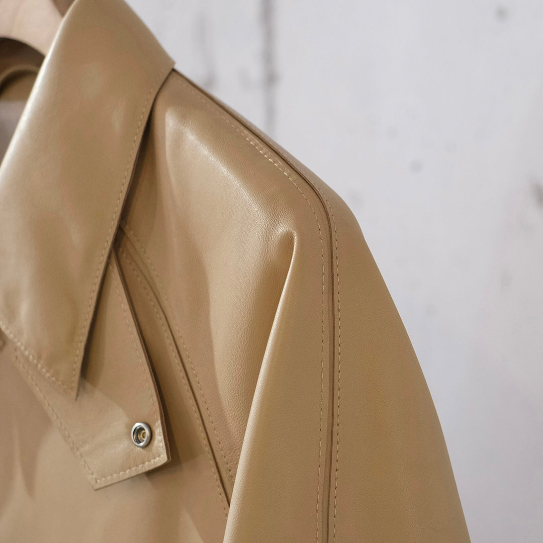 LEATHER CUT-OFF HALF COAT