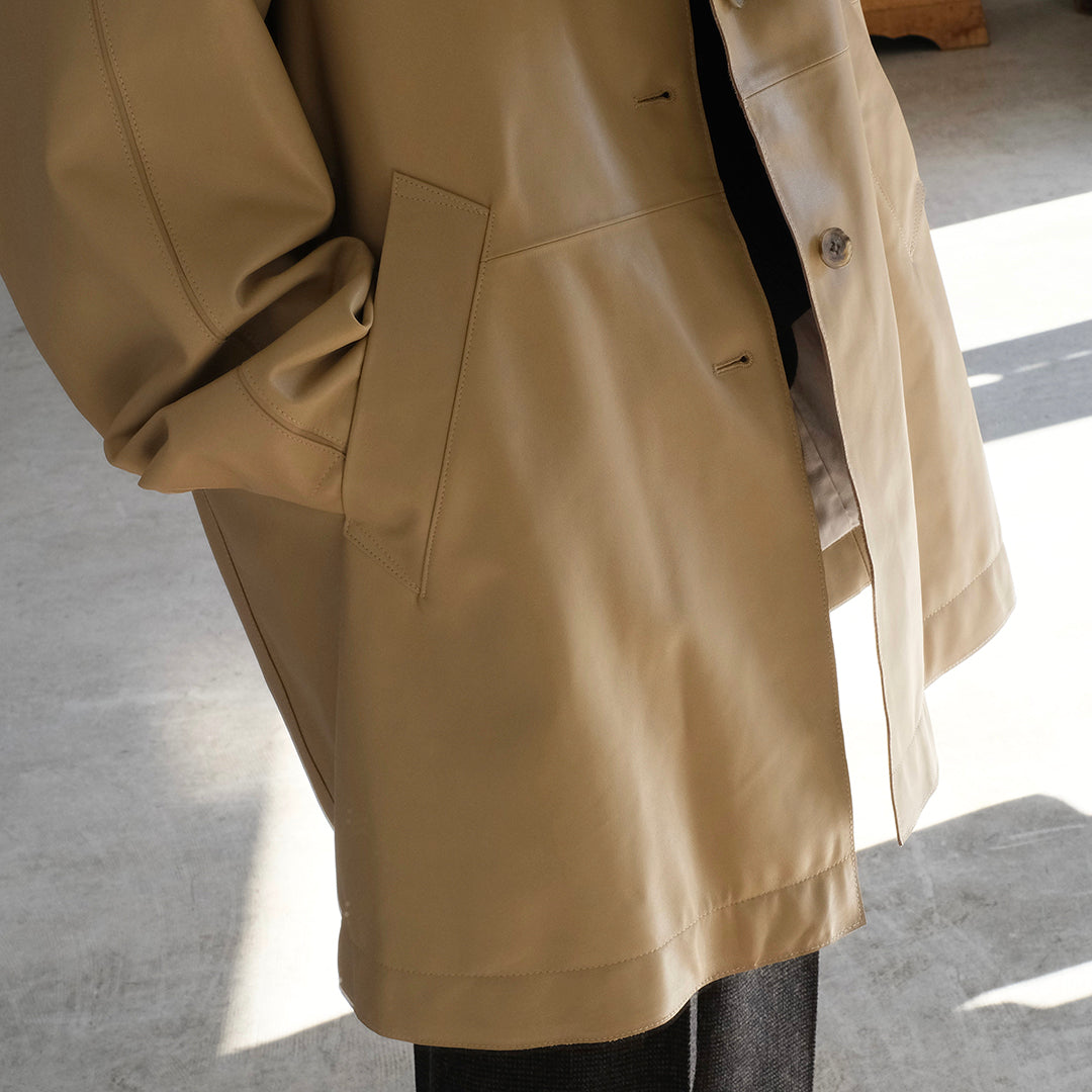 LEATHER CUT-OFF HALF COAT