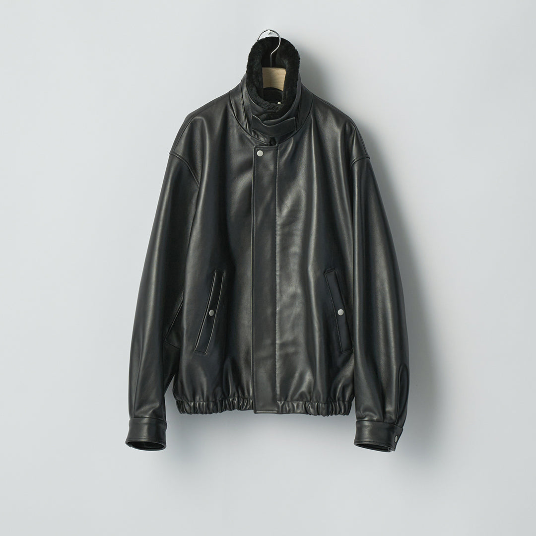 MOUTON COLLAR SHEEP LEATHER ZIP JACKET