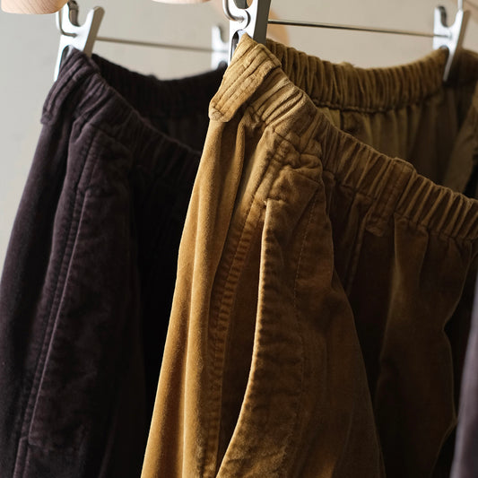 GARMENT DYE VELVET EASY PANTS