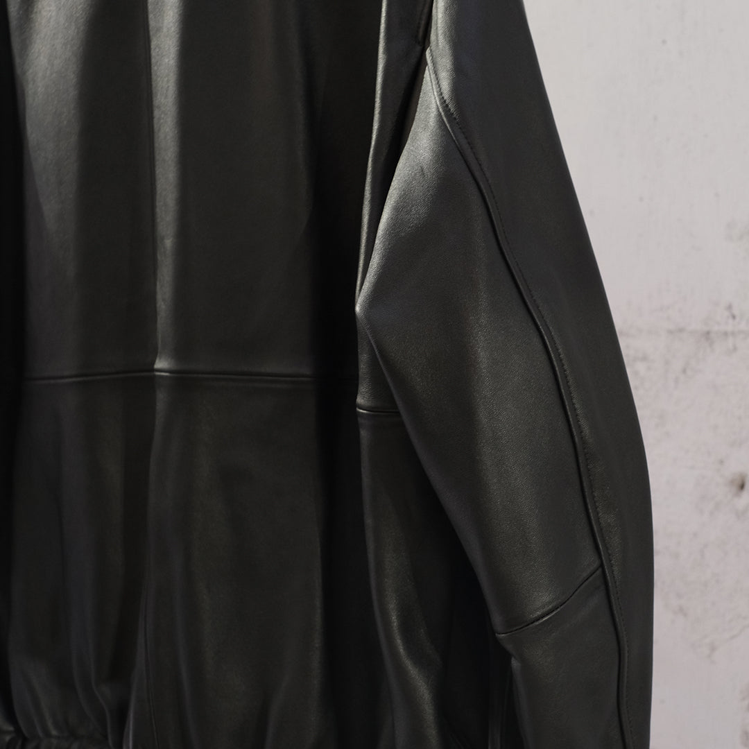 SHEEP LEATHER ZIP SHORT JACKET
