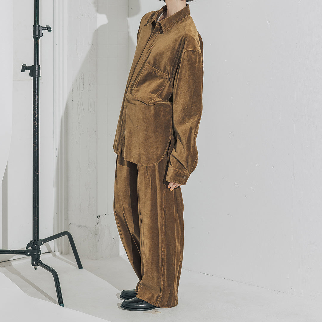 GARMENT DYE VELVET SHIRT