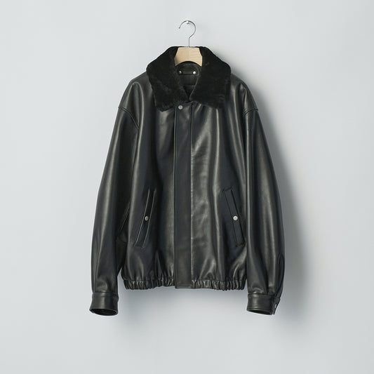 MOUTON COLLAR SHEEP LEATHER ZIP JACKET