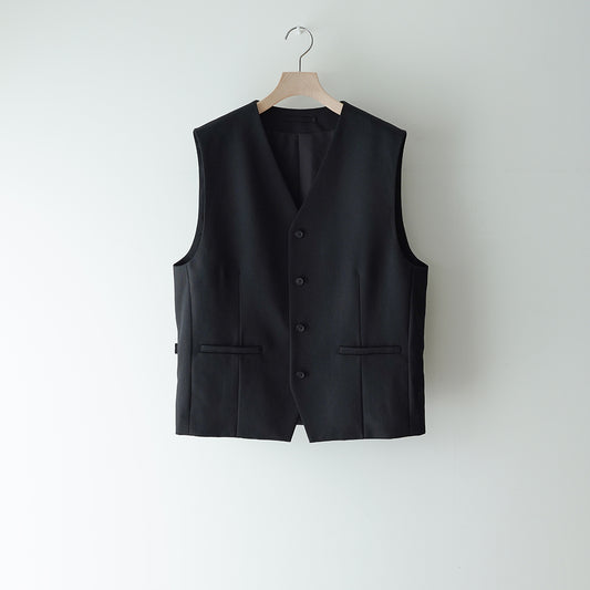 WOOL GABARDINE BELTED VEST