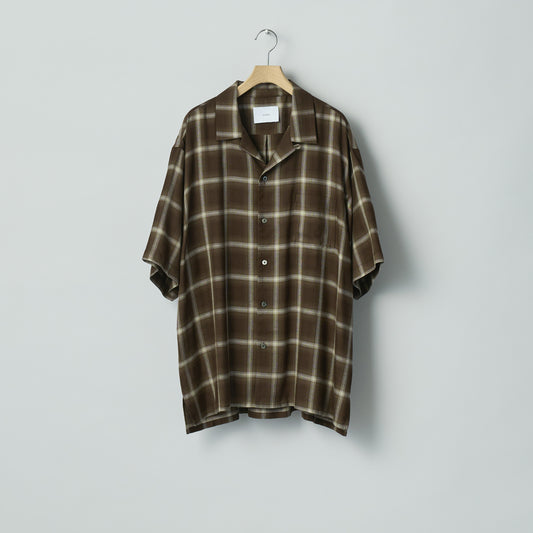 LY/VIS CHECK OVERSIZED OPEN COLLAR SS SHIRT