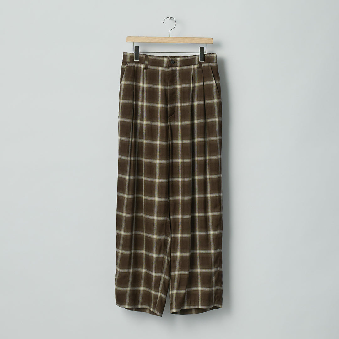 LY/VIS CHECK WIDE EASY TROUSERS