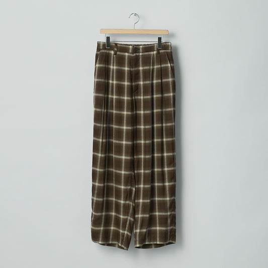 LY/VIS CHECK WIDE EASY TROUSERS