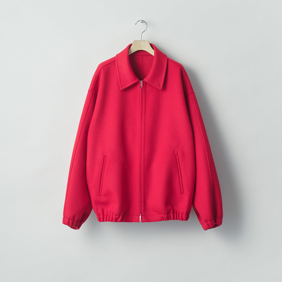 W/CA DOUBLE FACE CLOTH ZIP JACKET