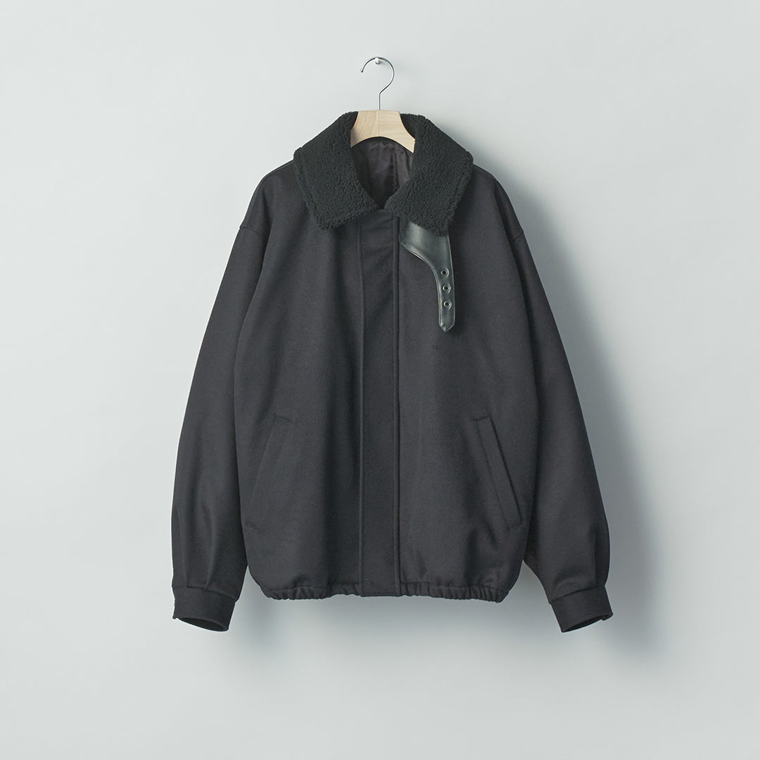 MOUTON COLLAR WOOL CASHMERE PADDED JACKET