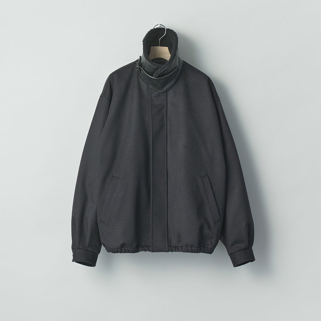 MOUTON COLLAR WOOL CASHMERE PADDED JACKET