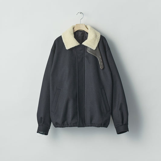 MOUTON COLLAR WOOL CASHMERE PADDED JACKET