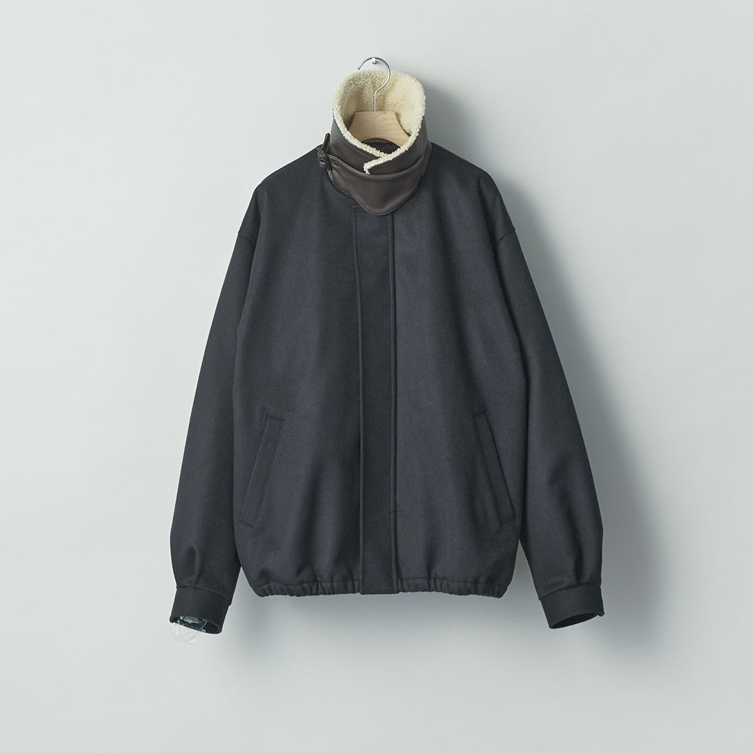 MOUTON COLLAR WOOL CASHMERE PADDED JACKET