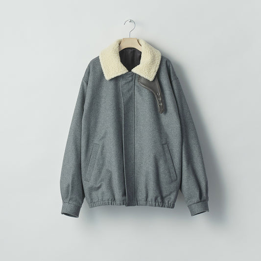 MOUTON COLLAR WOOL CASHMERE PADDED JACKET