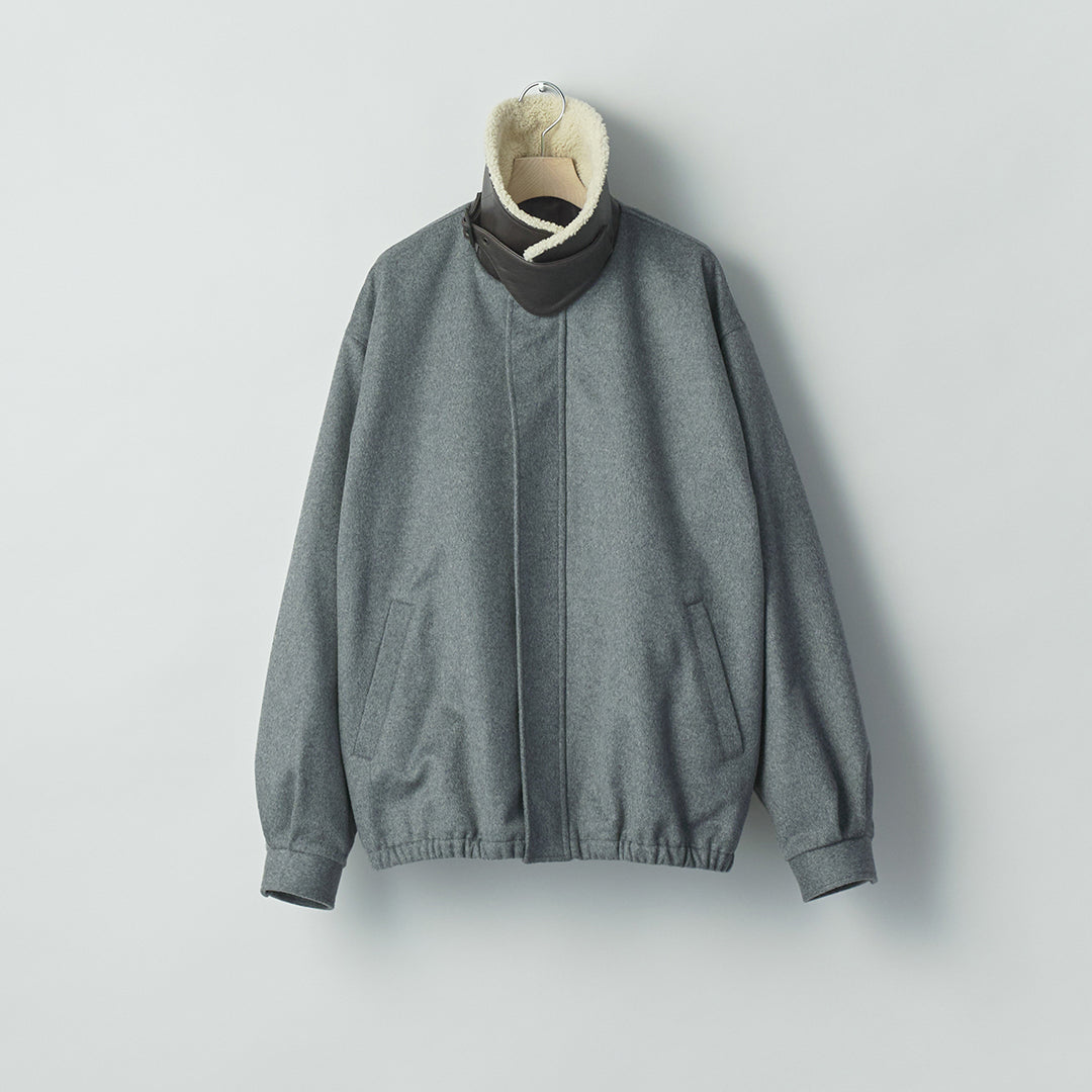 MOUTON COLLAR WOOL CASHMERE PADDED JACKET