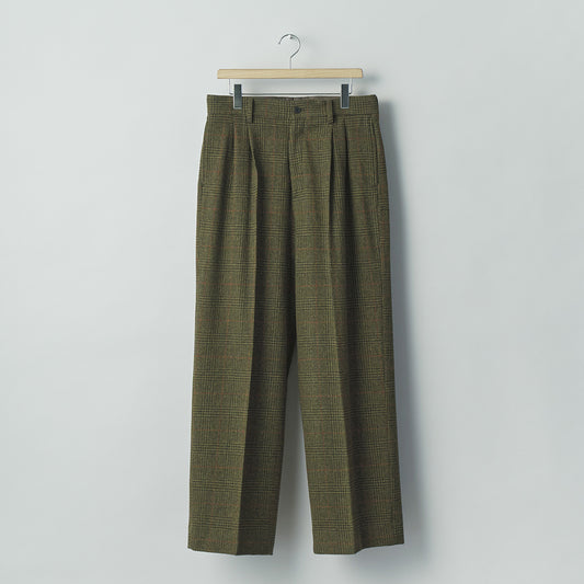 BRITISH TWEED LONG WIDE TROUSERS