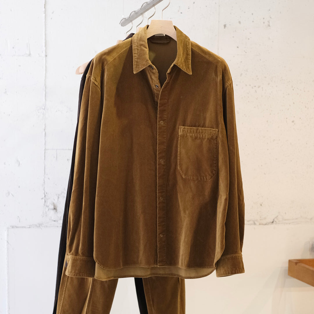 GARMENT DYE VELVET SHIRT