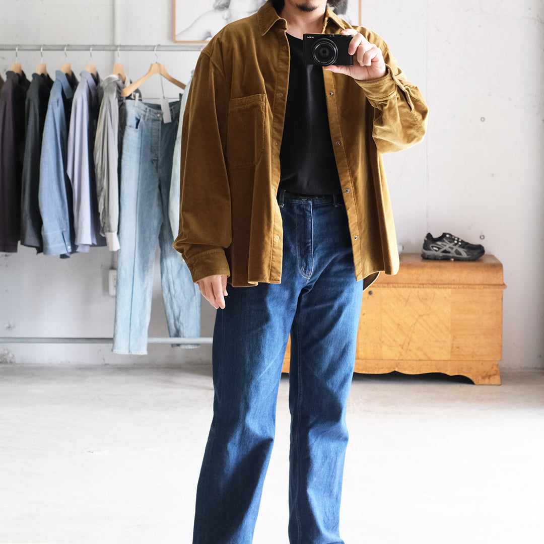 GARMENT DYE VELVET SHIRT