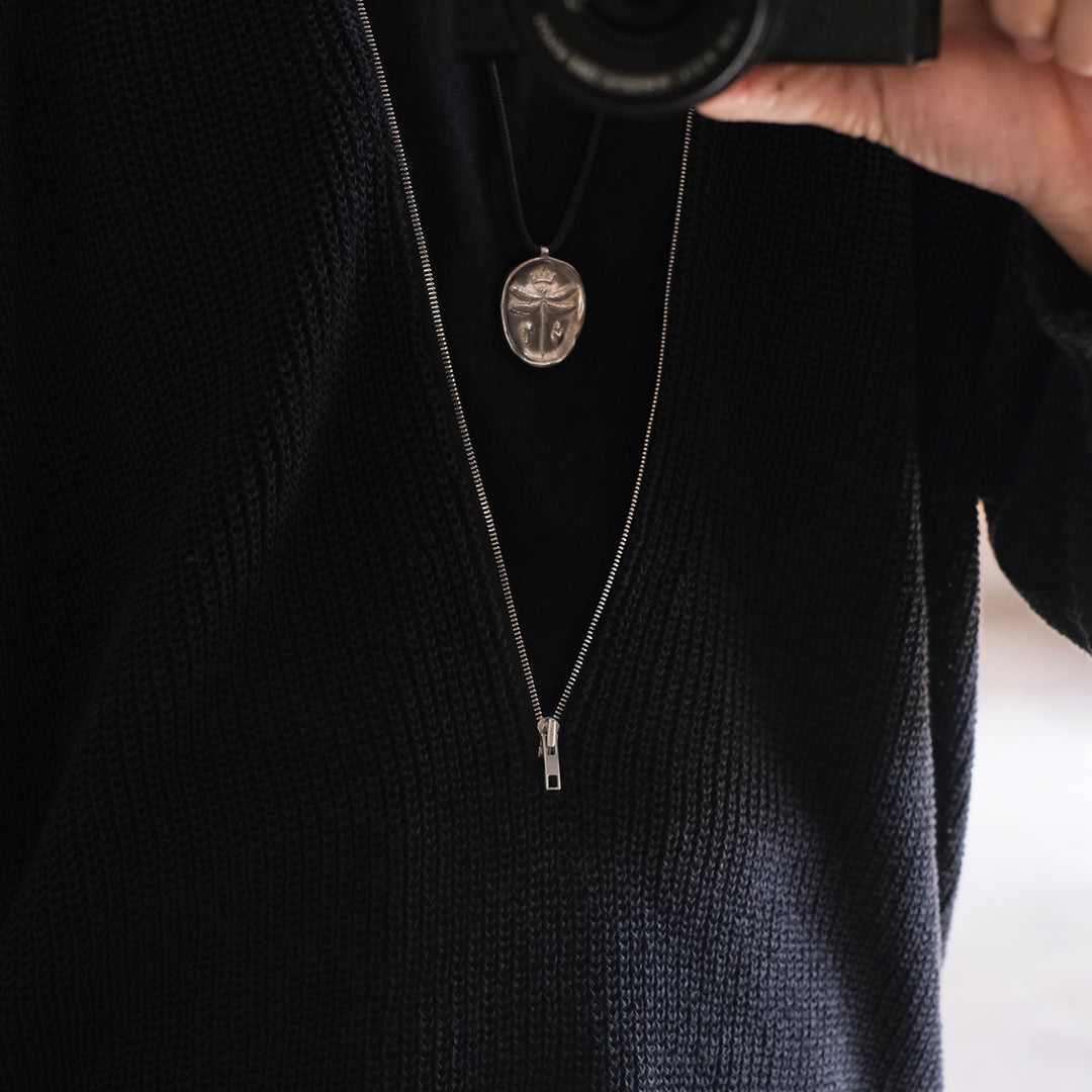HEMP KNIT ZIP-UP JUMPER