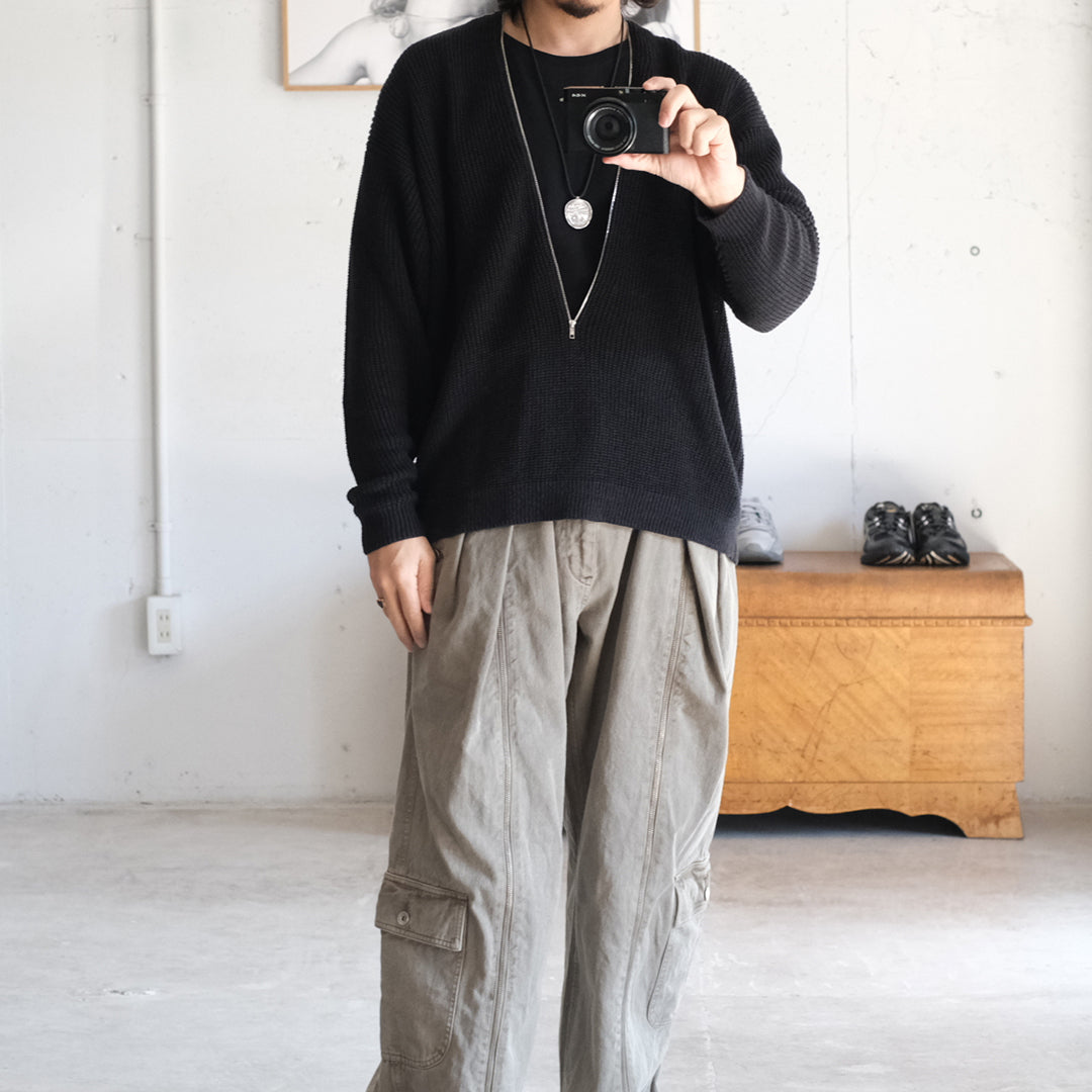 HEMP KNIT ZIP-UP JUMPER