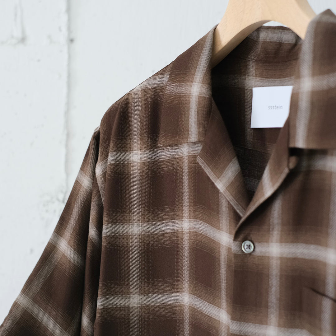 LY/VIS CHECK OVERSIZED OPEN COLLAR SS SHIRT