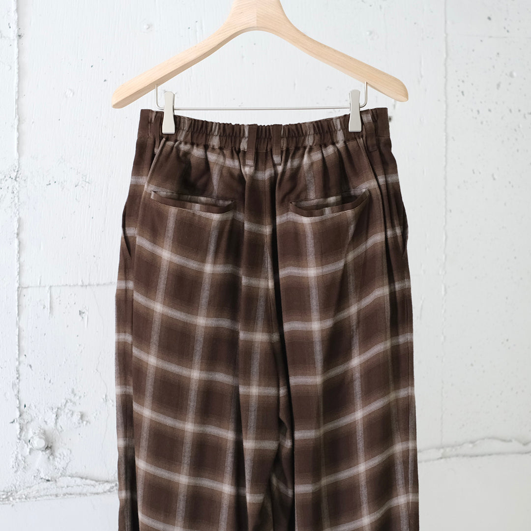 LY/VIS CHECK WIDE EASY TROUSERS