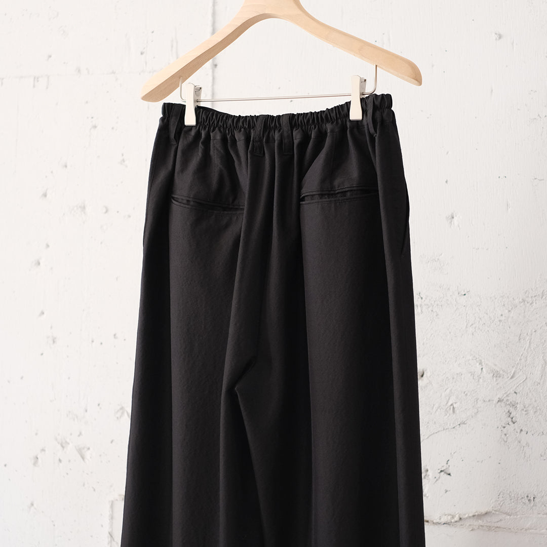 WOOL SILK WIDE EASY TROUSERS