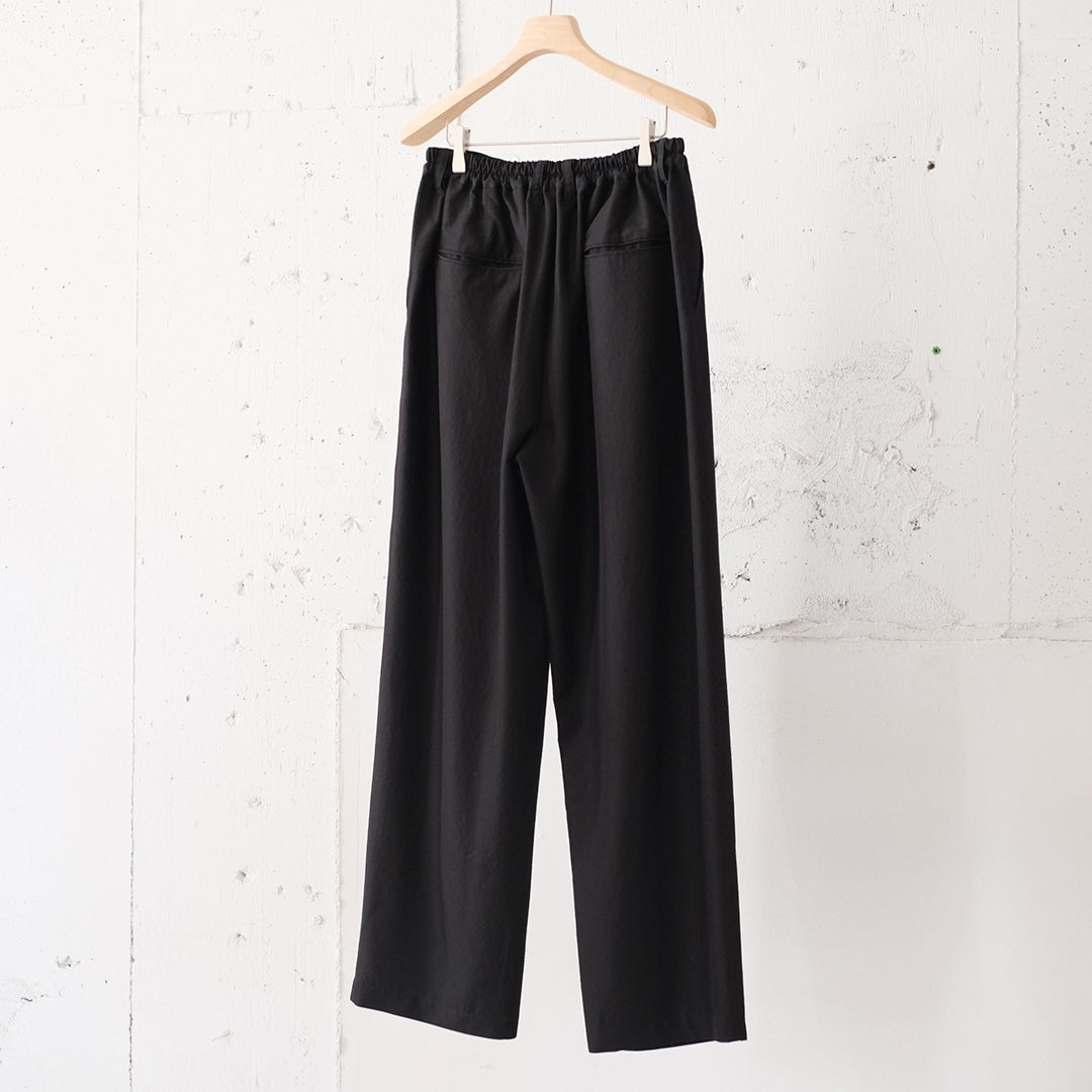 WOOL SILK WIDE EASY TROUSERS