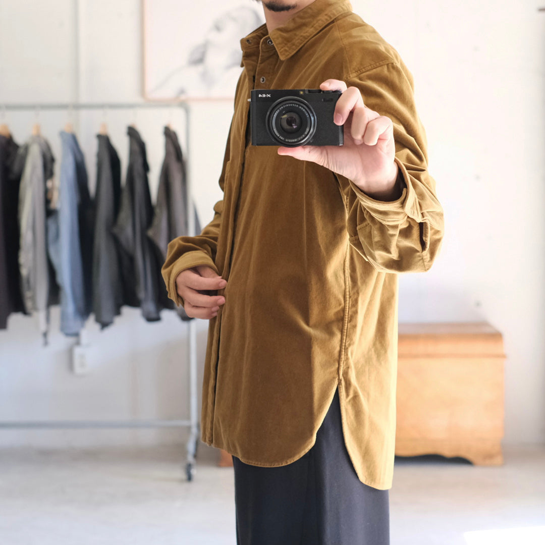 GARMENT DYE VELVET SHIRT