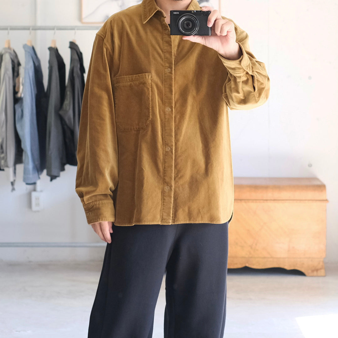 GARMENT DYE VELVET SHIRT