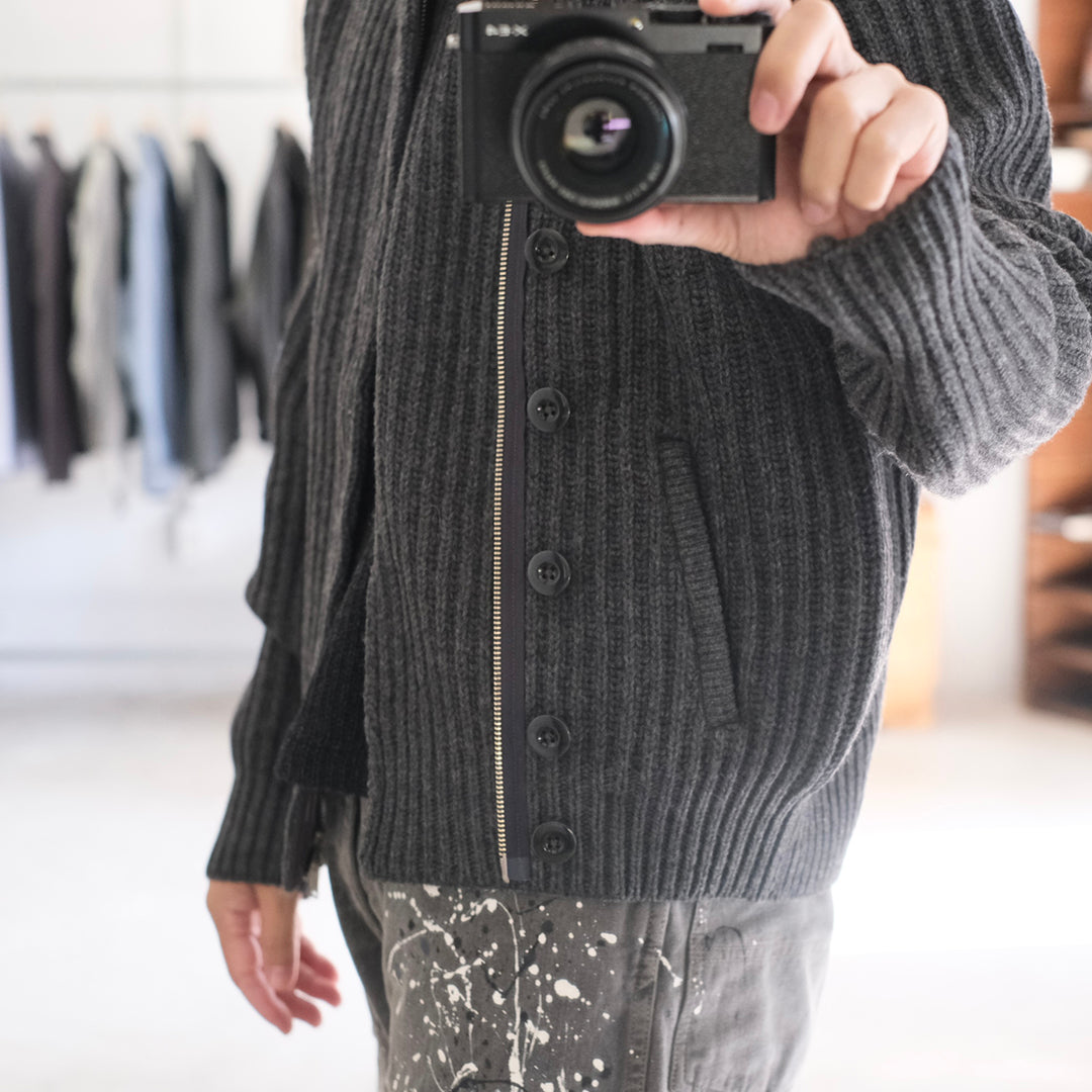 DOUBLE BREASTED KNIT BLOUSON