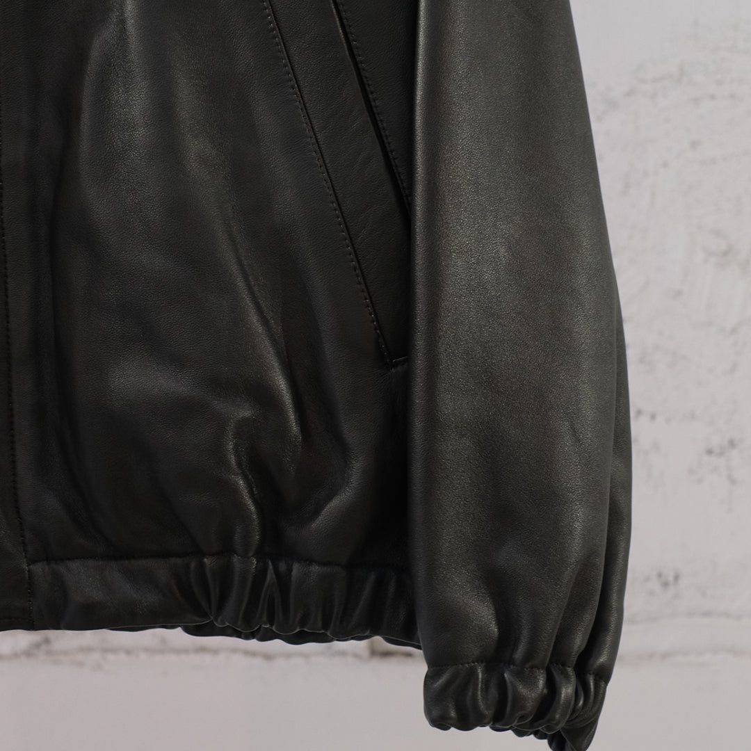 SHEEP LEATHER ZIP SHORT JACKET